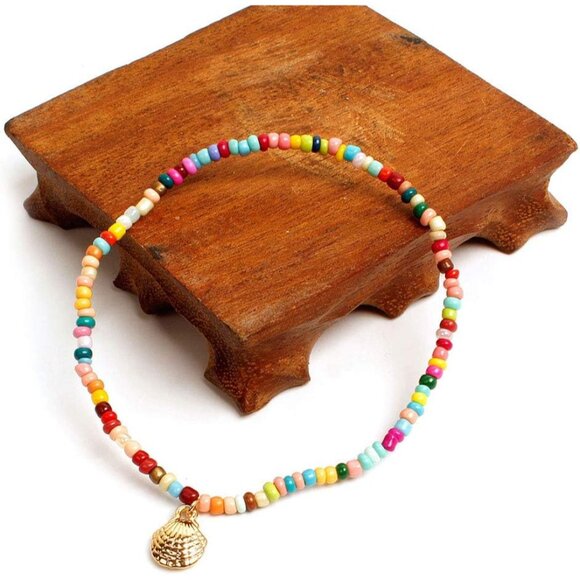 Lightweight Handmade Gold Shell Beaded Anklet & Bracelet - Perfect Gift Idea - Picture 7 of 9